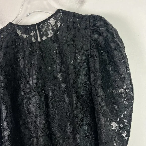 NWT Express Lace Puff Sleeve Top Black Size Small S NEW $88 - Picture 13 of 16